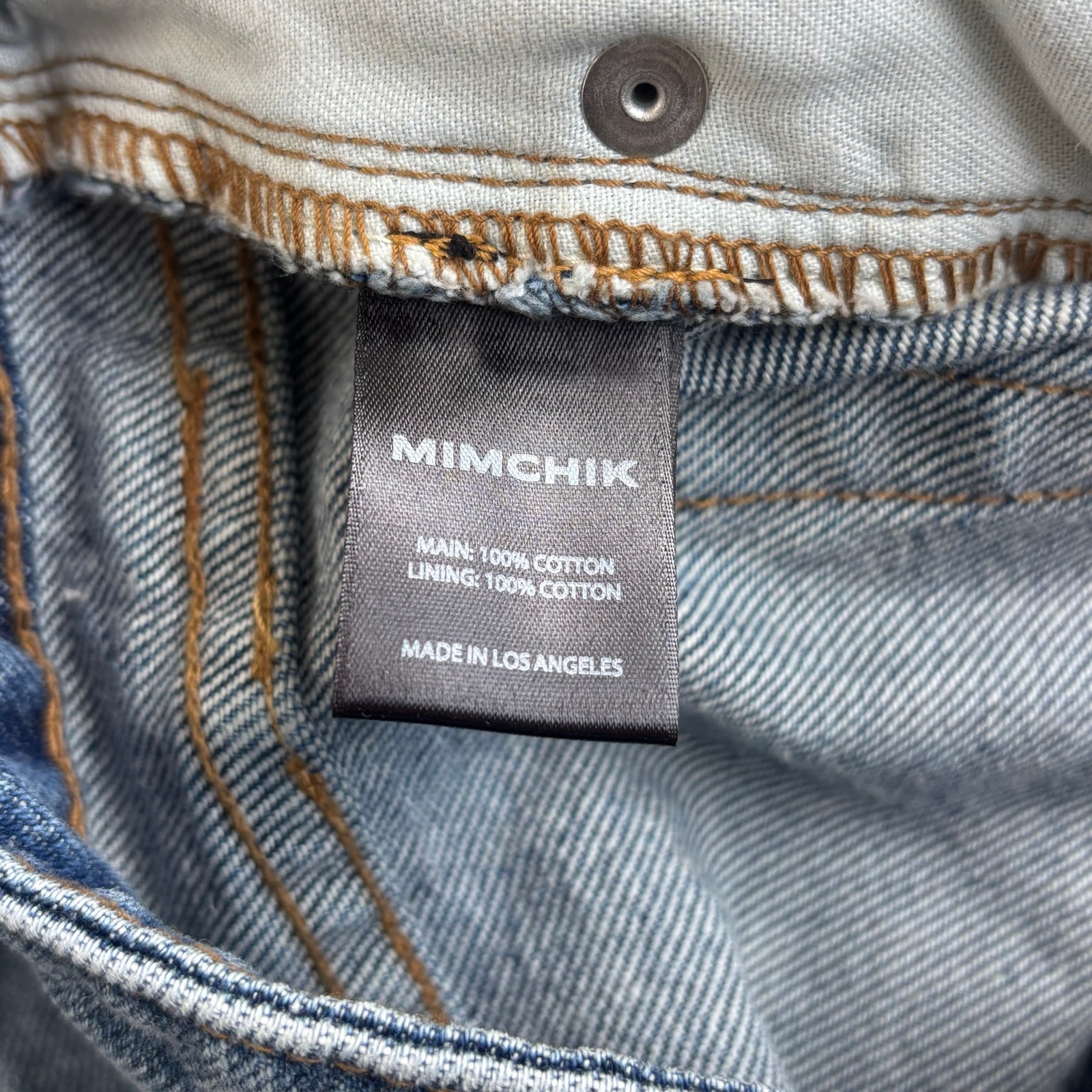 Mimchik Maria Jeans Straight Leg Blue Denim Medium Wash Size 29 Nwt — image 8 of 8